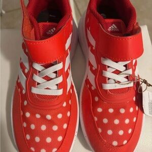 Adidas Disney Kids Red and White Polka Dot Sneakers